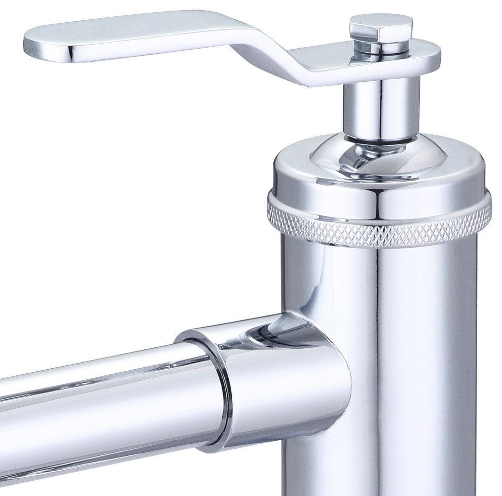 Water Creation Modern Streamlined Cylindrical Single Faucet F7-0001, Chrome