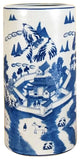Chinese Blue and White Blue Willow Porcelain Umbrella Stand 18"