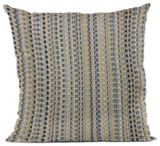Plutus Blue Weave Stripe Luxury Throw Pillow, 26"x26"