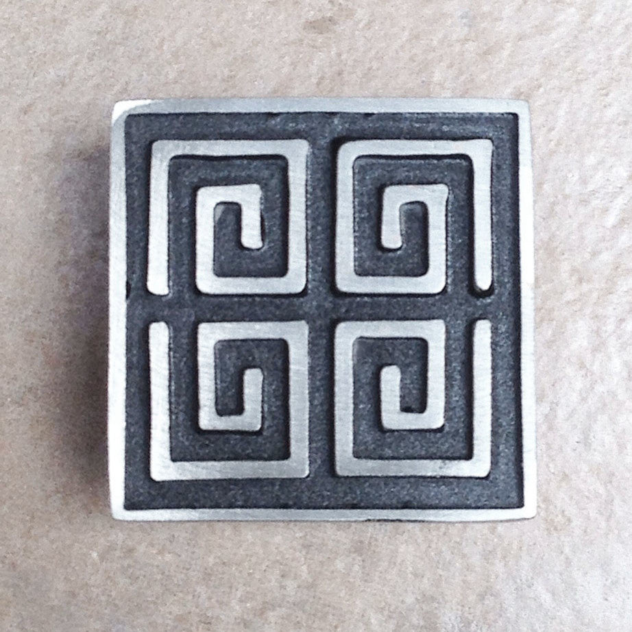 Four Spiral Square Knob, Satin