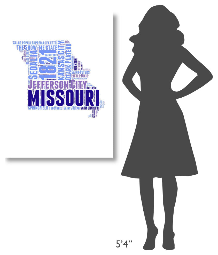 "Missouri Word Cloud Map" Fine Art Print