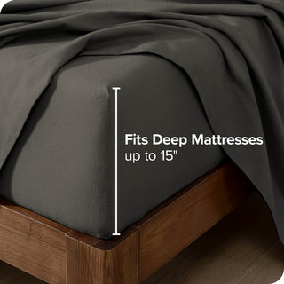 Bare Home Cotton Flannel Sheet Set, Gray, Twin Xl