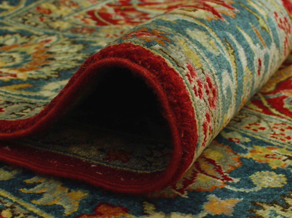 Turkish-Knotted Ankara Subhan Red Rug, 6'2x9'5