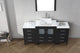 Dior 66" Single Bathroom Vanity, Zebra Gray, White Engineered Stone
