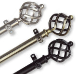 Twist Curtain Rod, Antique Brass, 48-84"