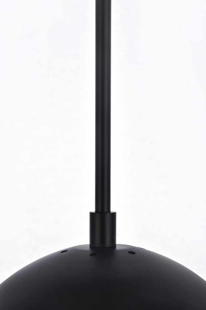Elsa 1-Light Black Plug-In Pendant With Clear Glass