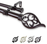 Clair 1" Double Curtain Rod, Mahogany, 48-84"