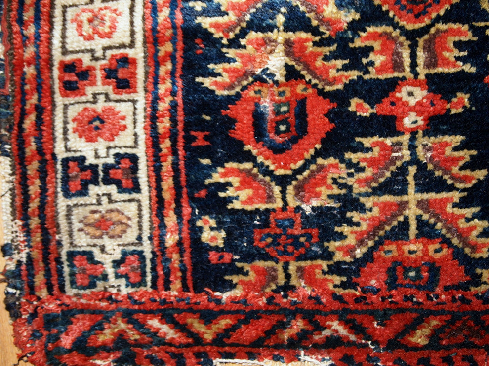 Handmade antique Persian Malayer bag face 1.4' x 1.8' ( 44cm x 55cm ) 1900s