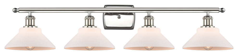 Orwell 3-Light Bath Vanity-Light, Polished Nickel, Matte White