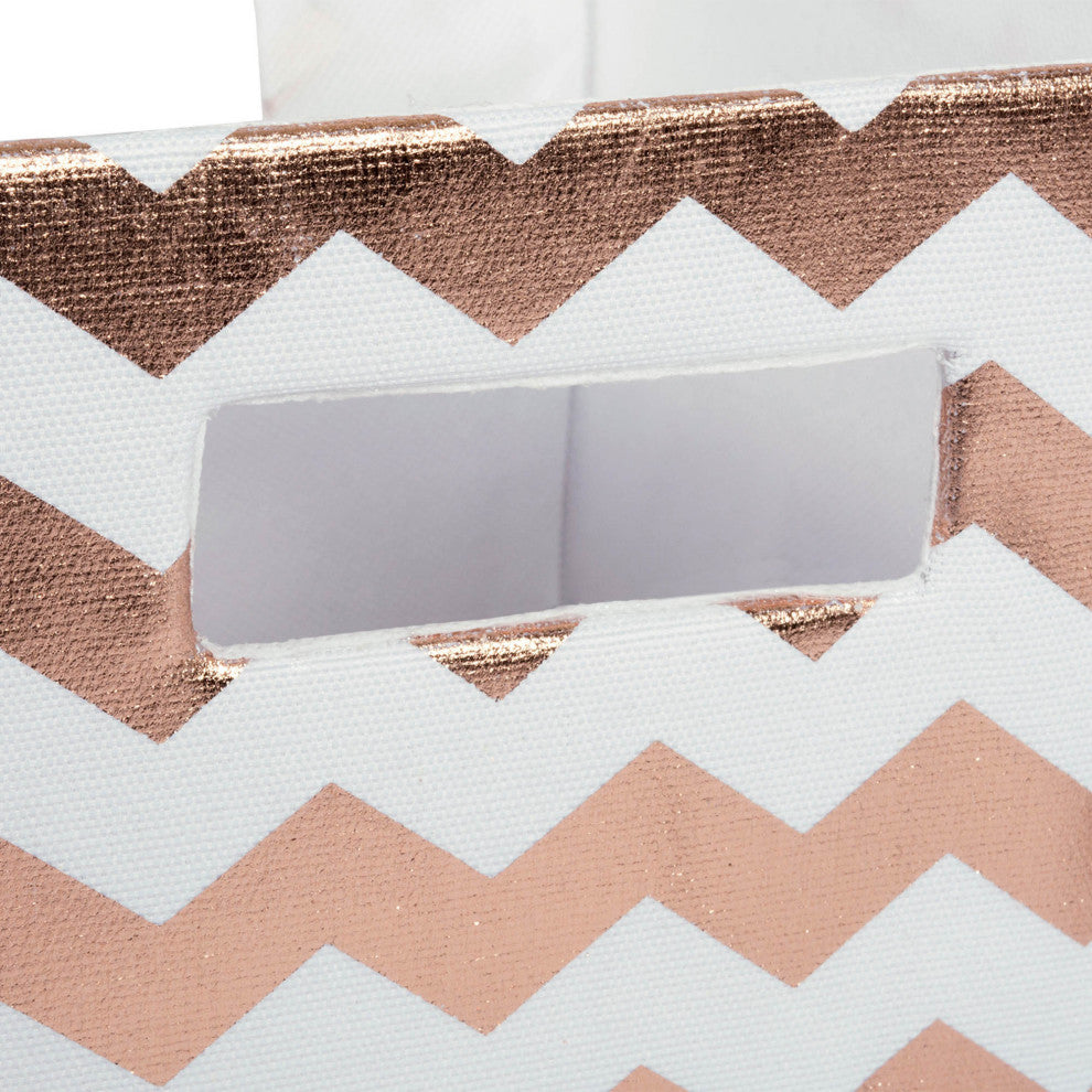 Polyester Bin Chevron Copper Trapezoid 13"x13"x13"