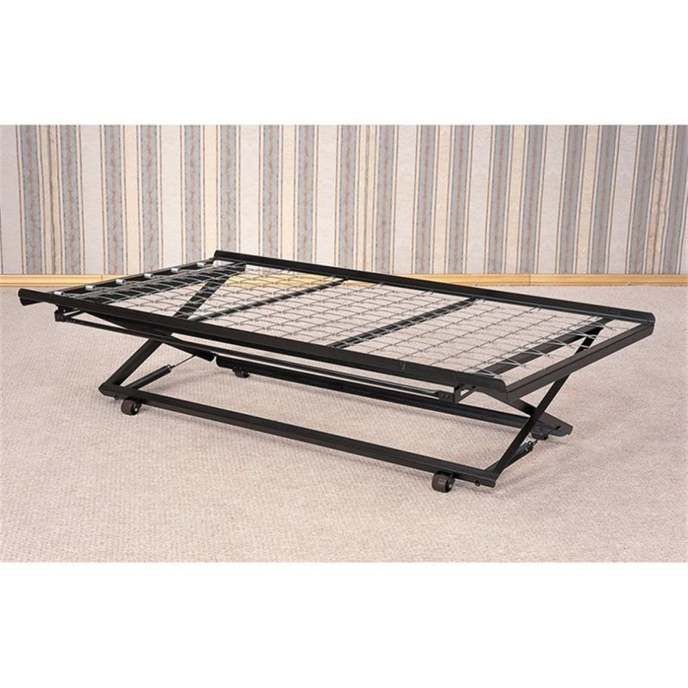 Coaster Ethan Pop Up Metal Trundle Bed with Rollers Black