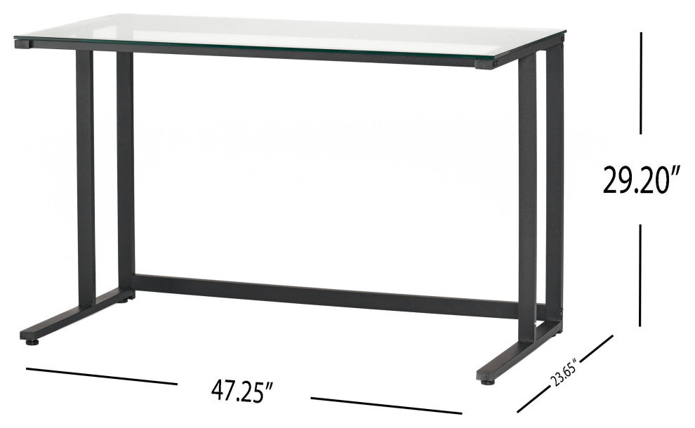GDF Studio Mumford Glass Computer Desk