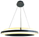 Litza 41-Watt Integrated LED Ringed Black Circular Pendant