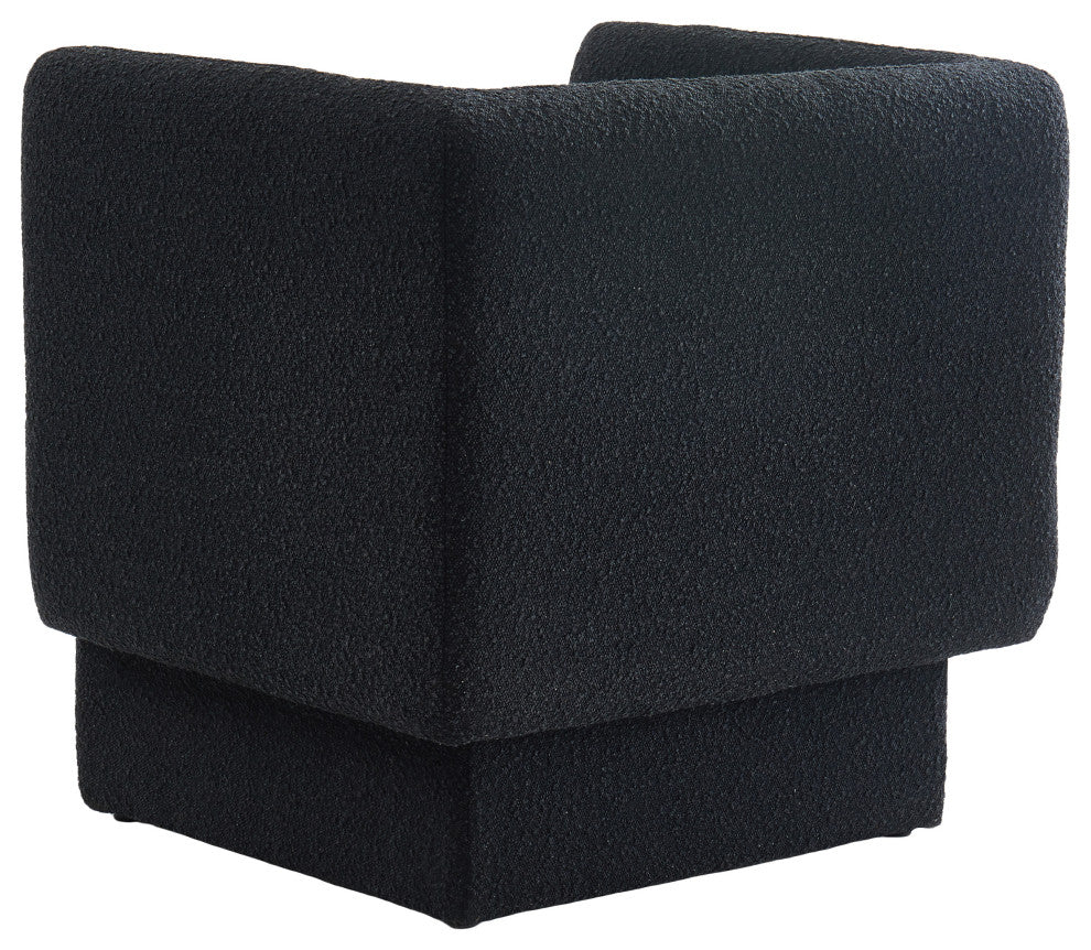 Vera Boucle Fabric Upholstered Accent Chair, Black