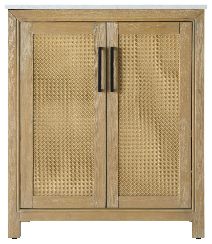 Home Living 30" Single Bathroom Vanity, Linen Oak