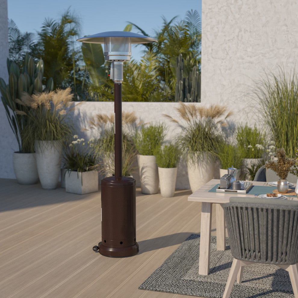 Roseto FFOF21416 87" Tall Portable Outdoor Propane Patio Heater - Bronze