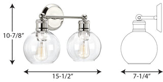 Hansford Collection 2-Light Bath and Vanity, Polished Nickel