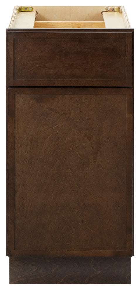 Vanity Art Birch Plywood Single Base Storage Cabinet, Brown, 15"