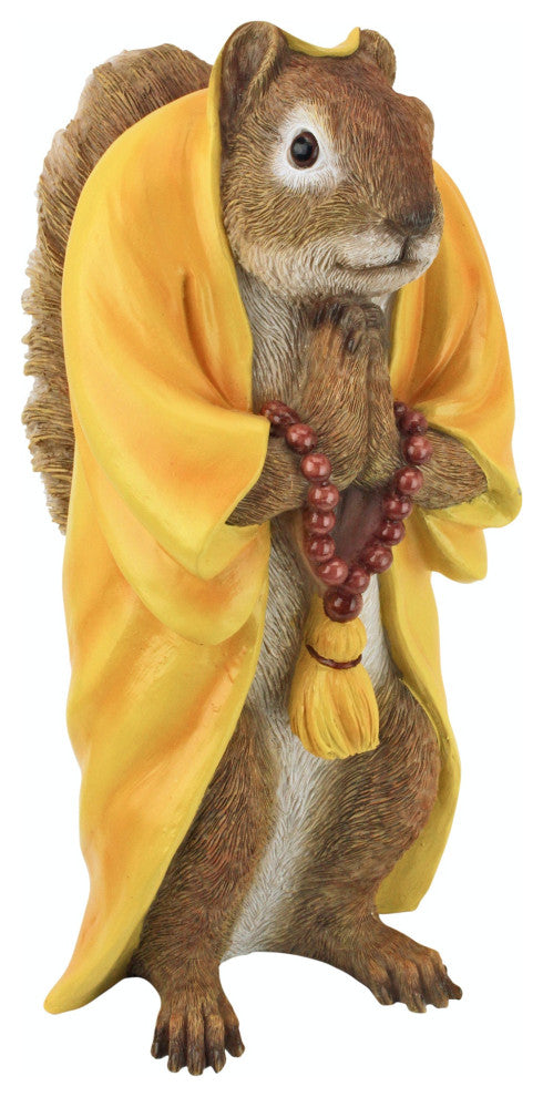 Sensei Monk Zen Garden Squirrel Statue