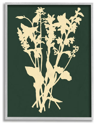 Silhouette Plant Green Yellow Design, 16"x20"