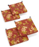 20"x19" Spun Polyester Chair Cushion, Set of 4, Passion Ruby