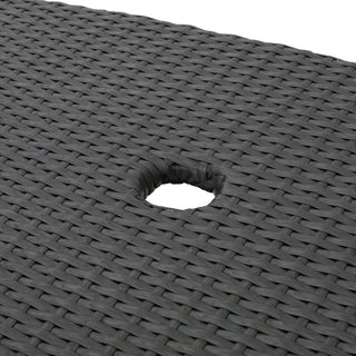 GDF Studio Banta Outdoor Wicker Side Table, Gray