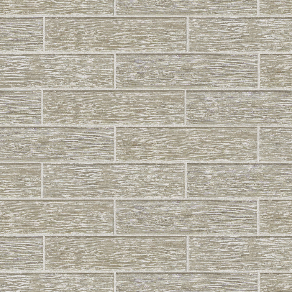 Sonnagh 3"x12" Laminated Glass Mosaic Wall Tile, Champagne, Sample