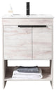Phoenix Bath Vanity With Ceramic Sink - Full Assembly Required, Rustic White, 24 Inch