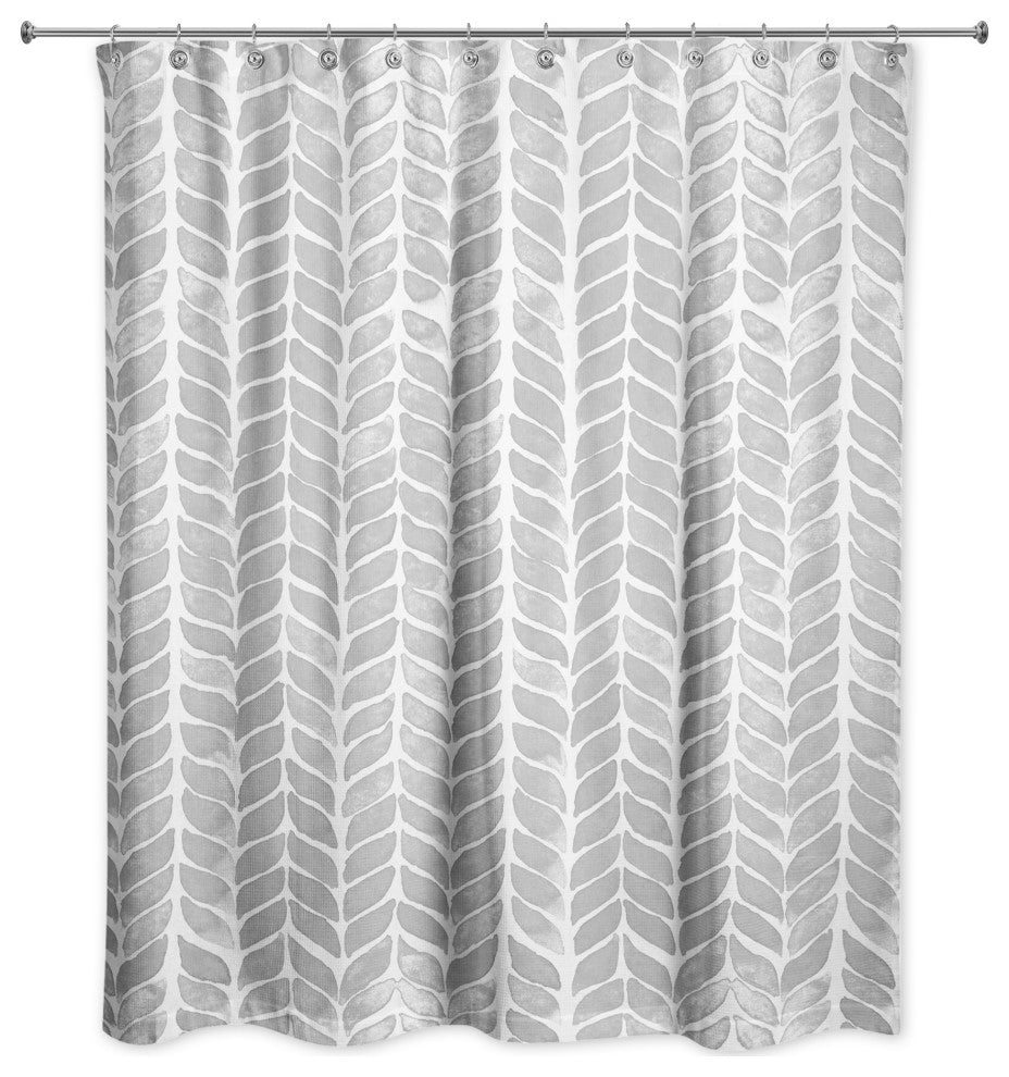 Gray Petal Pattern 71x74 Shower Curtain