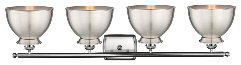 Adirondack 4-Light 38" Bath Vanity Light, Brushed Satin Nickel Shade