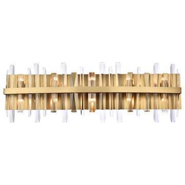 Elegant Lighting 2200W36SG Serena 36" Crystal Bath Sconce, Satin Gold
