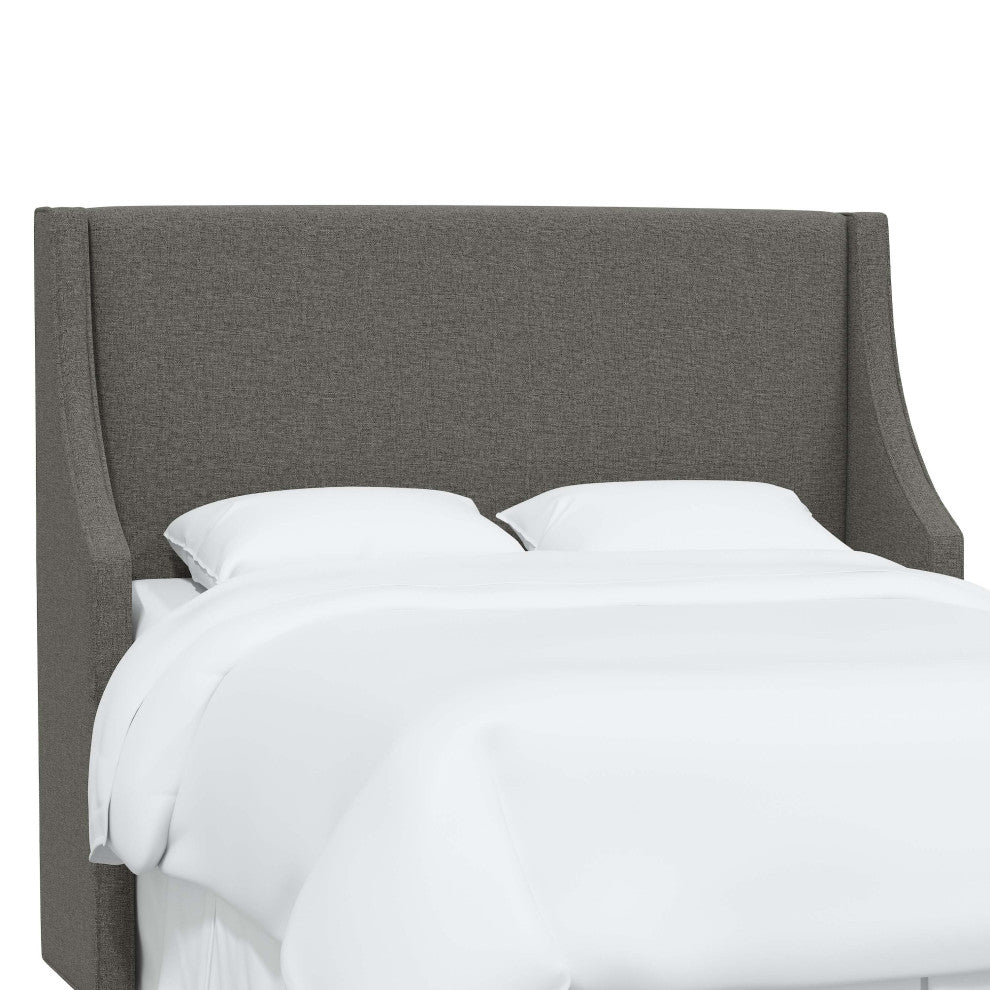 Fully Upholstered Wingback Headboard, Zuma Charcoal, Full