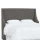 Fully Upholstered Wingback Headboard, Zuma Charcoal, Full