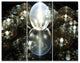 Golden Water Drops on Mirror, Abstract Triptych Canvas Print, 36x28, 3 Panels