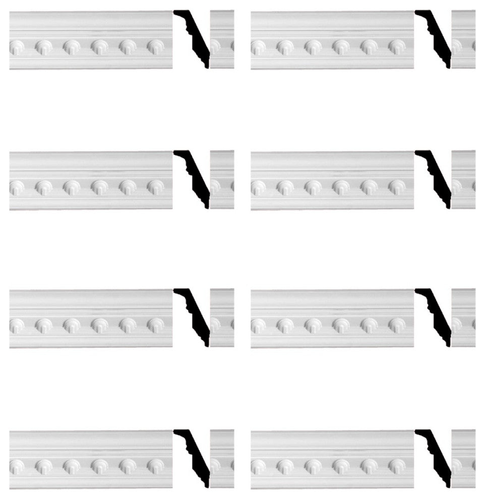 Ornate Cornice White Urethane Golfini Design 8 Pieces Totaling 756" Length