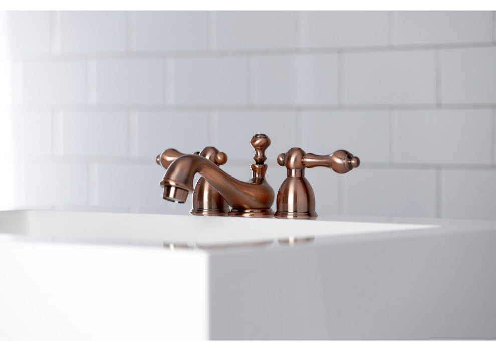 Kingston Brass KS395ALAC Widespread Bathroom Faucet, Antique Copper