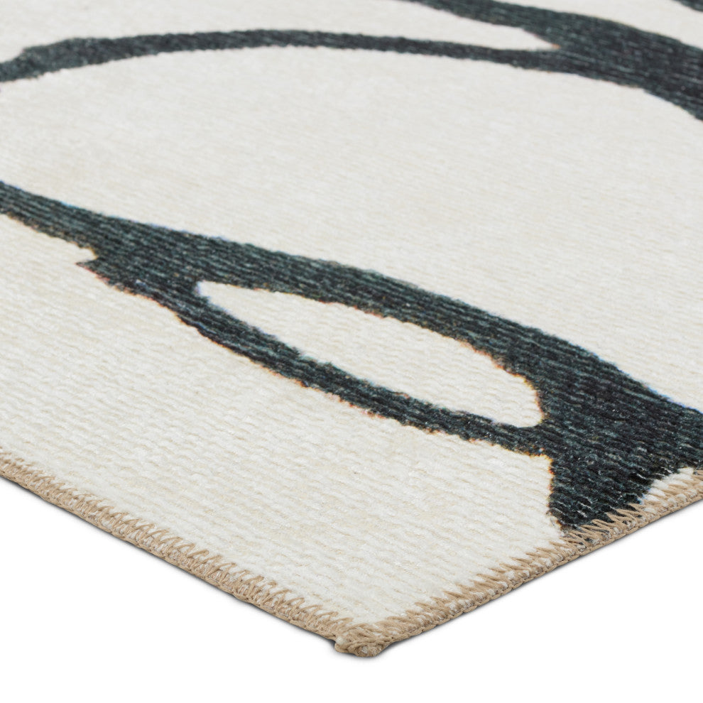 Cosme Powerloomed Indoor Abstract White/Gray Area Rug 4'2"X6'