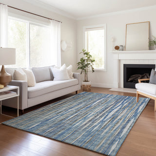 Premium Machine Washable Mayfield AMF31 Blue 5' x 7'6" Rug