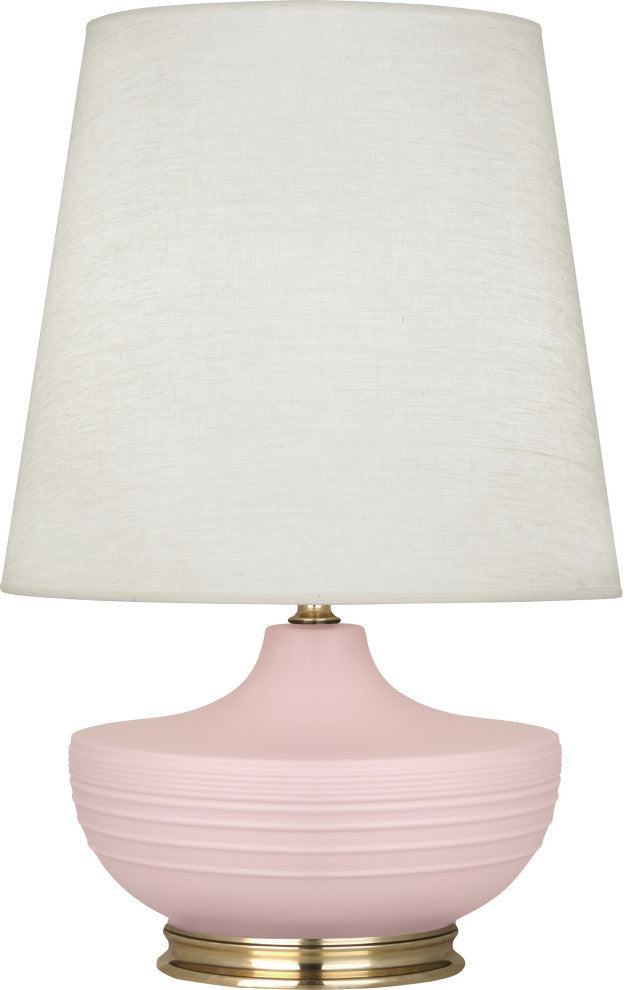 Michael Berman Nolan Table Lamp, Matte Woodrose With Modern Brass
