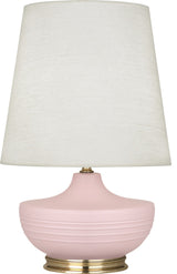 Michael Berman Nolan Table Lamp, Matte Woodrose With Modern Brass