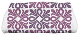 Tiki Square, Geometric Print Bath Towel, Purple