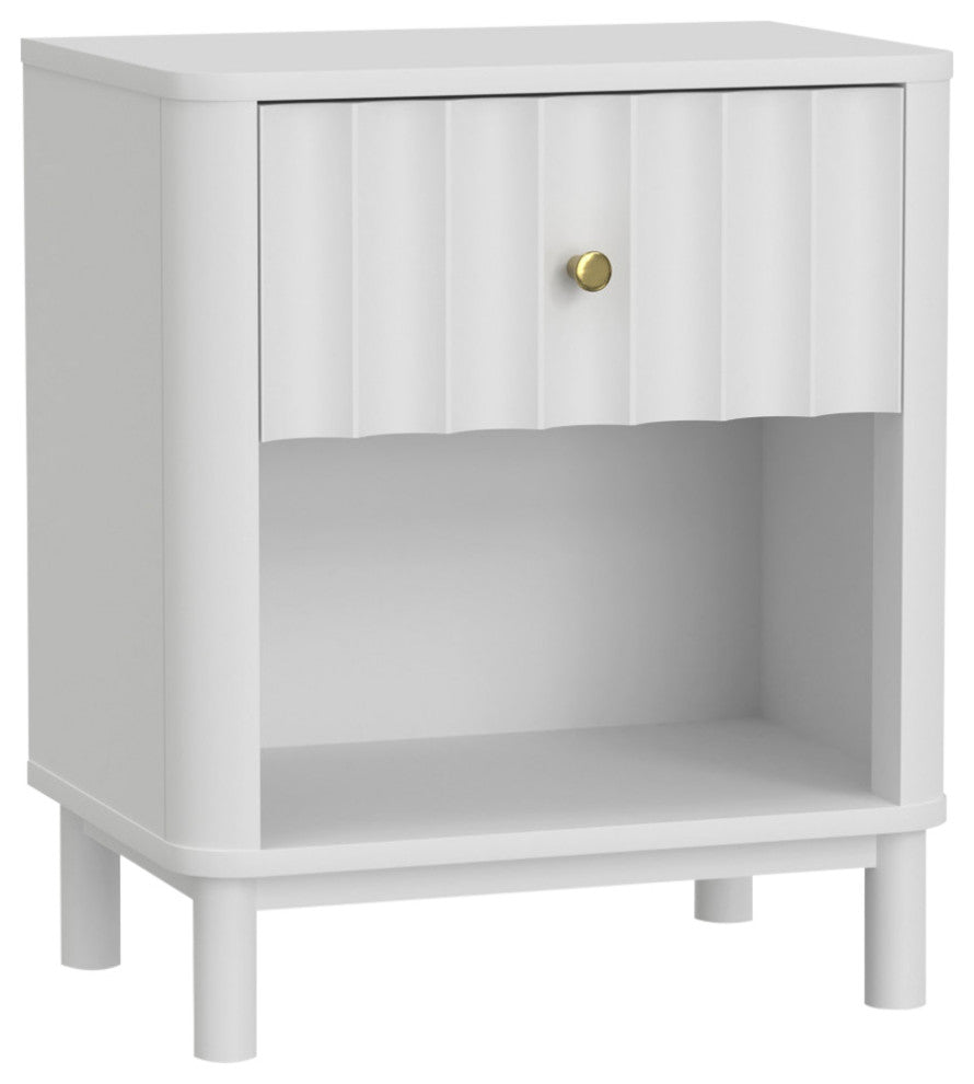 Stapleton 1 Drawer Nightstand, White