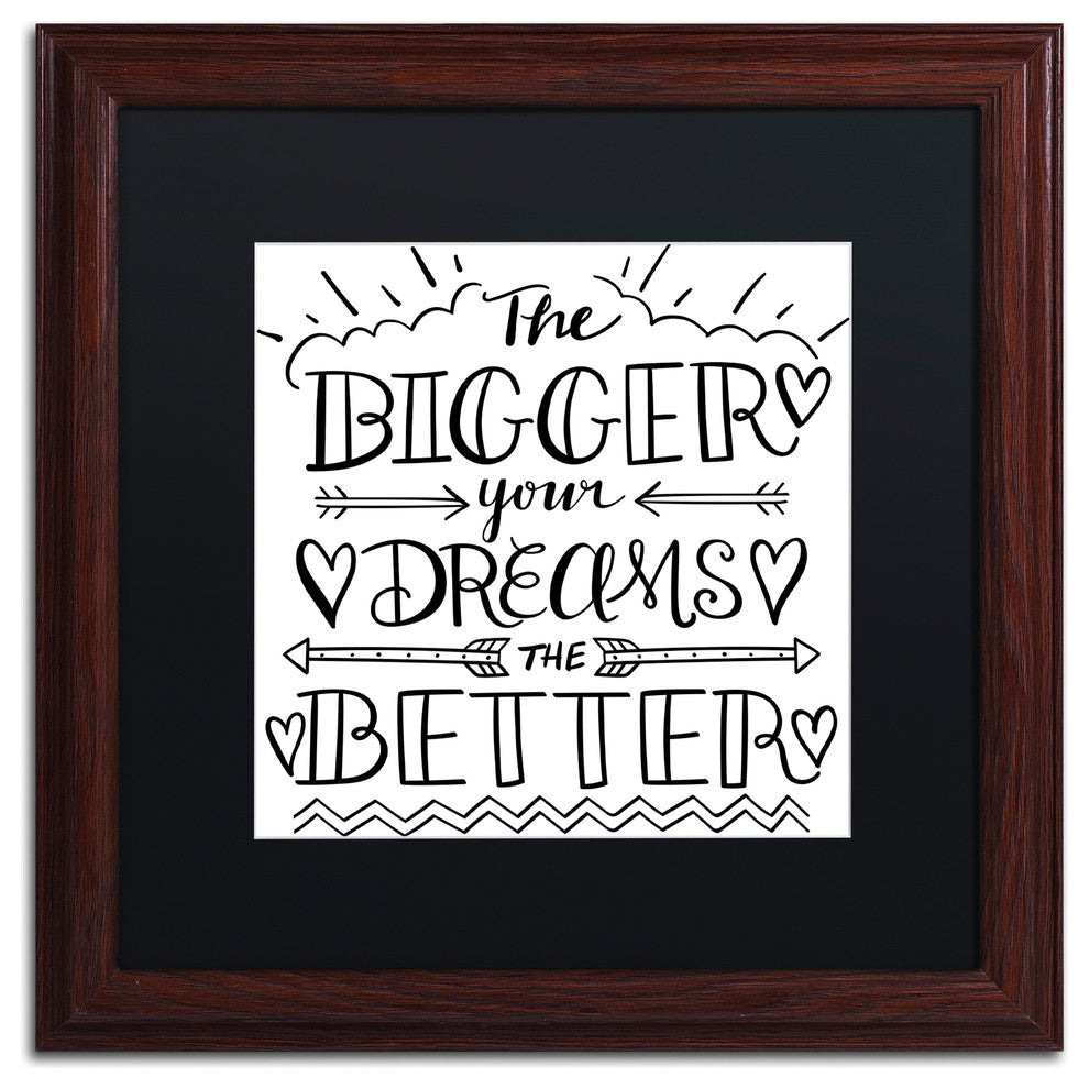 Elizabeth Caldwell 'Bigger Dreams' Art, Wood Frame, Black Mat, 16x16