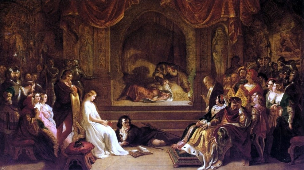 Daniel Maclise The Play Scene from Hamlet, 15"x30" Gallery Wrapped Canvas