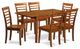 Psml7-Sbr-W, 7-Piece Table and Chair Set Table With 12In Leaf and 6 Chairs