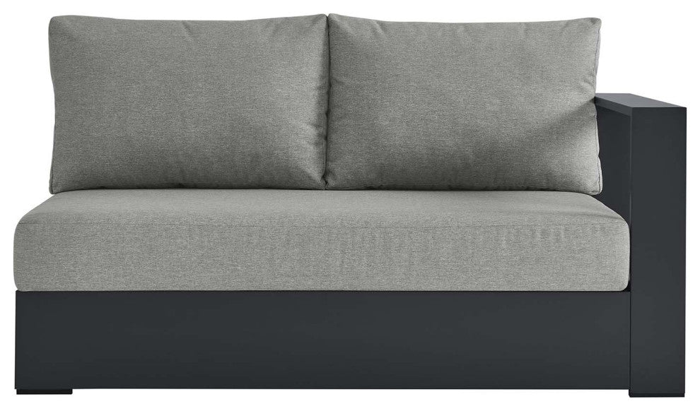Tahoe Outdoor Patio Powder-Coated Aluminum Modular Right-Facing Loveseat - Gray
