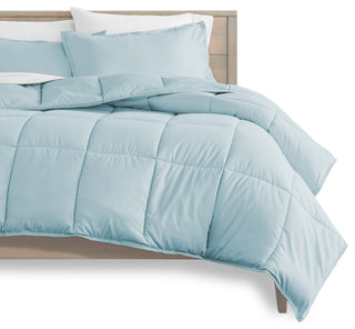 Bare Home 5-Piece Twin XL Bed-in-a-Bag, Light Blue/White