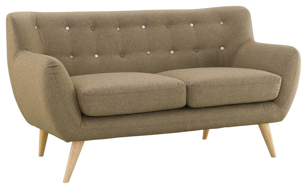 Modern Urban Contemporary Living Room 2-Piece Set, Brown Fabric