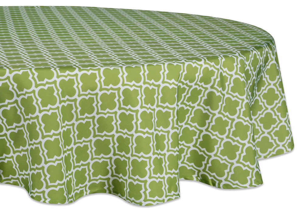 DII Green Lattice Outdoor Tablecloth 60" Round