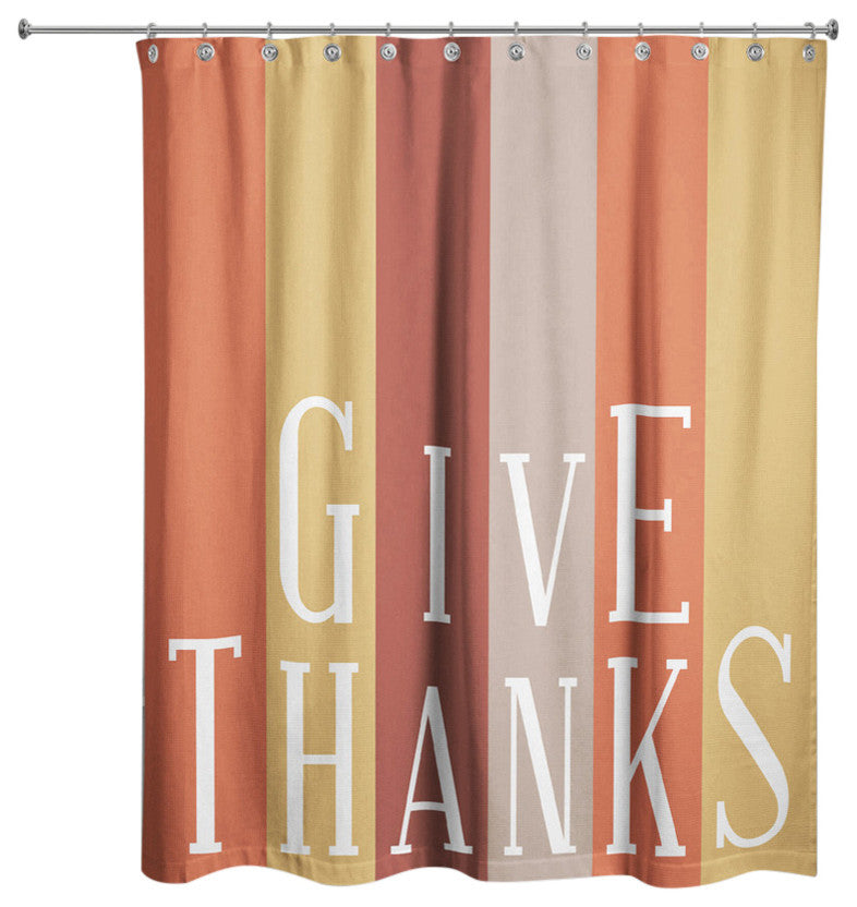 Give Thanks Shower Curtain, 71"x74"